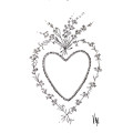 Carte dessin coeur sacré fleur